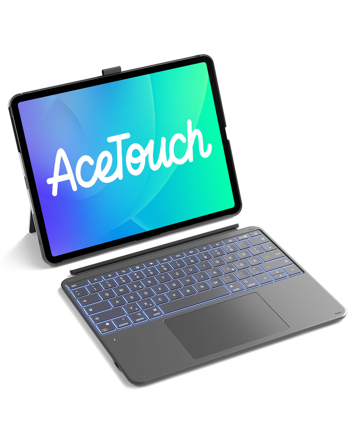 inateck DE Inateck Abnehmbar Tastatur Hülle Kompatibel mit iPad Air 13"(2025/2024), iPad Pro 12.9" 6/5/4/3 Gen,QWERTZ, AceTouch, KB