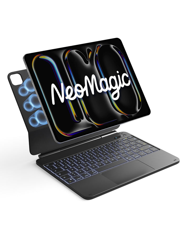 NeoMagic Magnetische Tastatur Hülle für iPad Pro 13 2025/2024(M5/M4),LED Smart Power-Anzeige, QWERTZ, mit Stifthalter, K