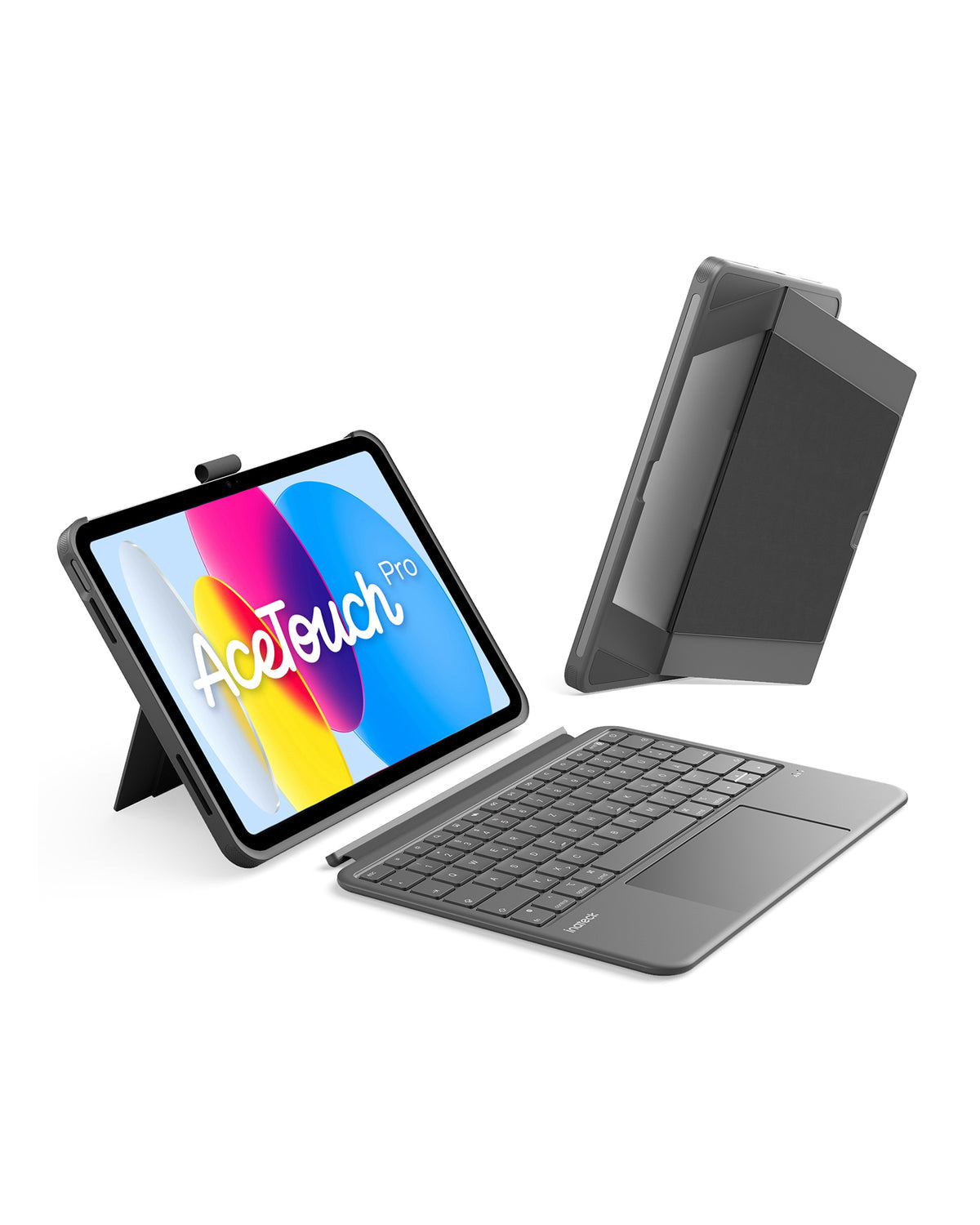 inateck DE Abnehmbar Hülle mit Tastatur für iPad 11" A16 2025, iPad 10.9" 2022,mit Stifthalter, QWERTZ, AceTouch, KB403-10