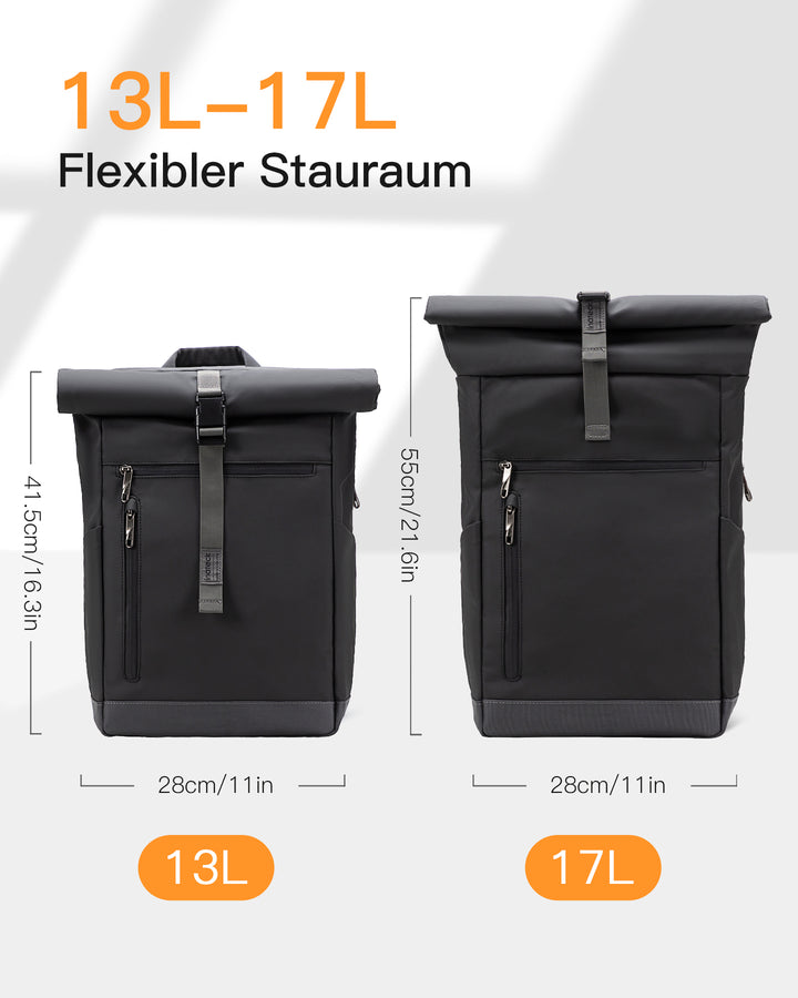 25-30L RollTop Rucksack wasserabweisend Daypack Laptoprucksack Schulrucksack, BP01003