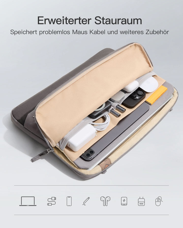 Inateck 360° Schutz Laptoptasche Hülle Schultertasche, kompatibel mit 13-Zoll MacBook Pro/Air, 14-Zoll MacBook Pro/Max (