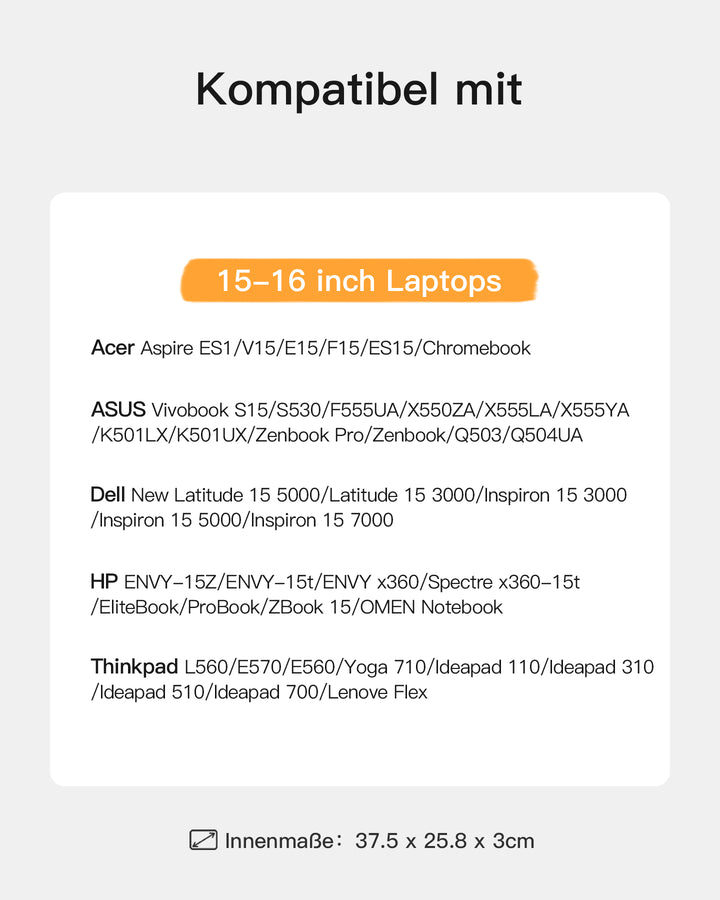 inateck DE EdgeKeeper 360° Rundumschutz Laptoptasche Schultertaschen 13-15,6 Zoll - LB03008/K5