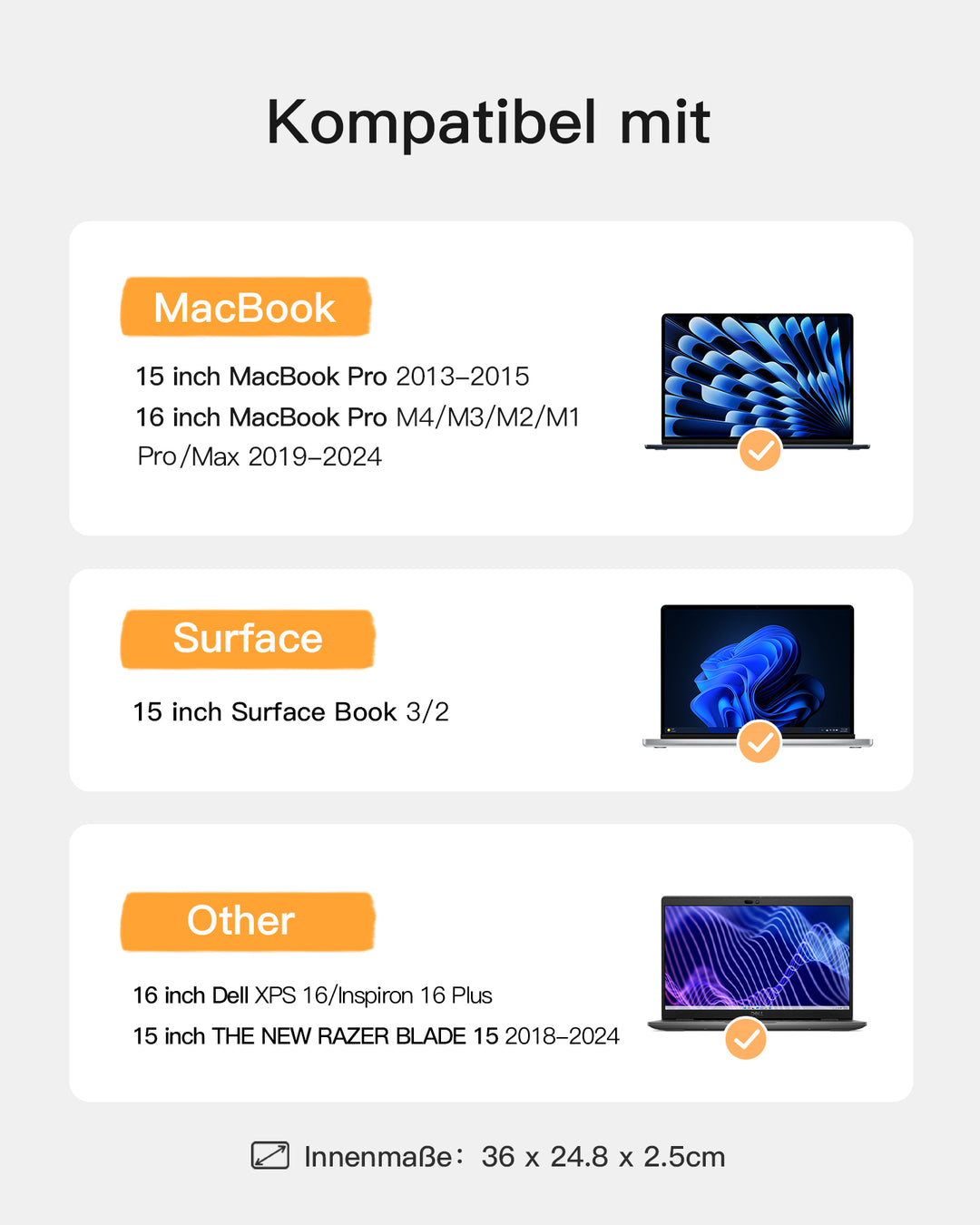 inateck DE Edgekeeper 360° Professioneller Schutz Hülle für 13" MacBook, mit Zubehörtasche, LB01011