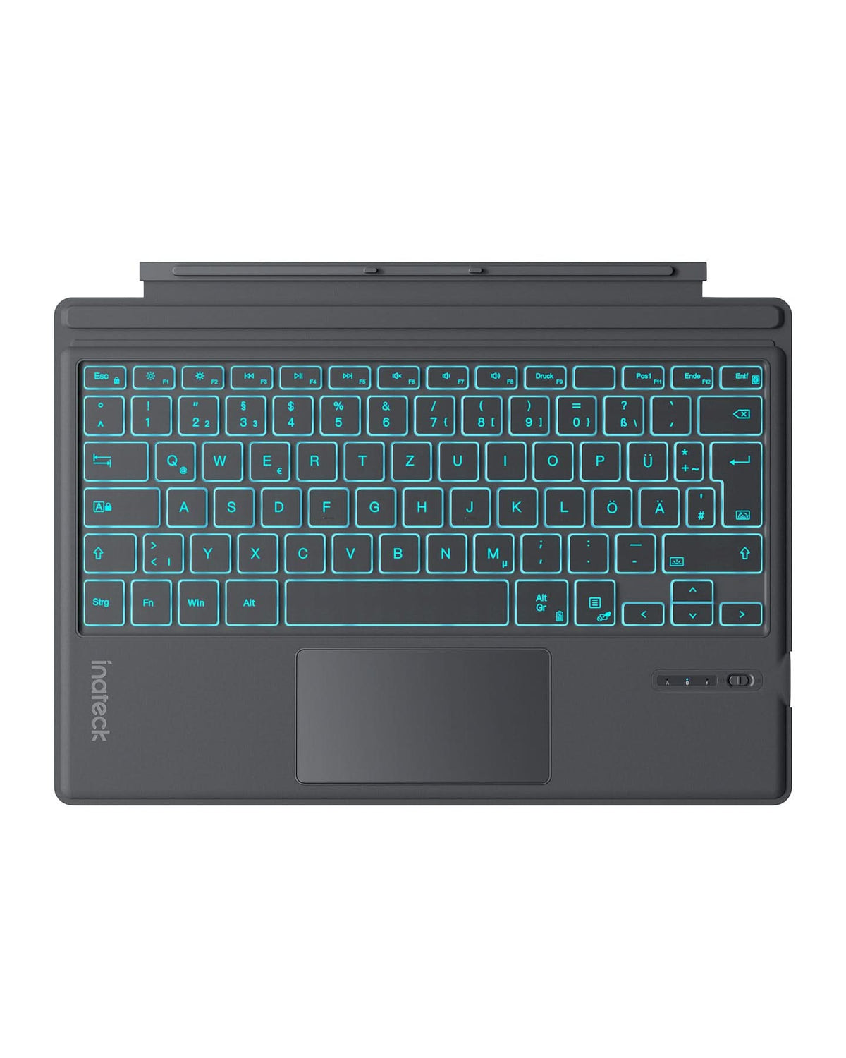 inateck DE Surface Pro AI Tastatur für Surface Pro 7/7+/6/5/4, 7 Farben Hintergrundbeleuchtung, QWERTZ, KB02027 Grau
