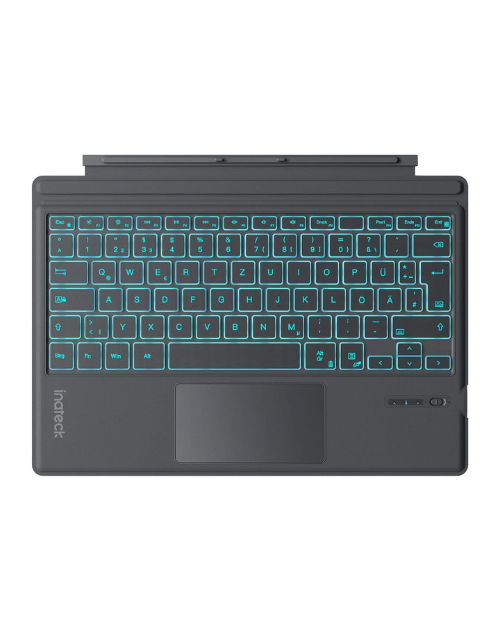 inateck DE Surface Pro AI Tastatur für Surface Pro 7/7+/6/5/4, 7 Farben Hintergrundbeleuchtung, QWERTZ, KB02027 Grau