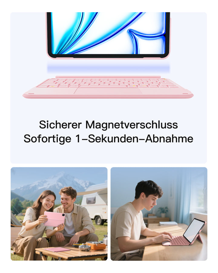 Ultraleicht Tastatur für iPad 11" (A16 2025), iPad 10, iPad Air 11" M4/M3/M2 (2026/2025/2024), iPad Air 5/4, iPad Pro 11