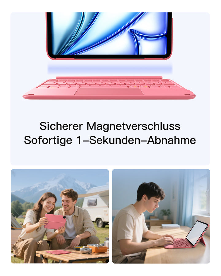 Ultraleicht Tastatur für iPad 11" (A16 2025), iPad 10, iPad Air 11" M4/M3/M2 (2026/2025/2024), iPad Air 5/4, iPad Pro 11