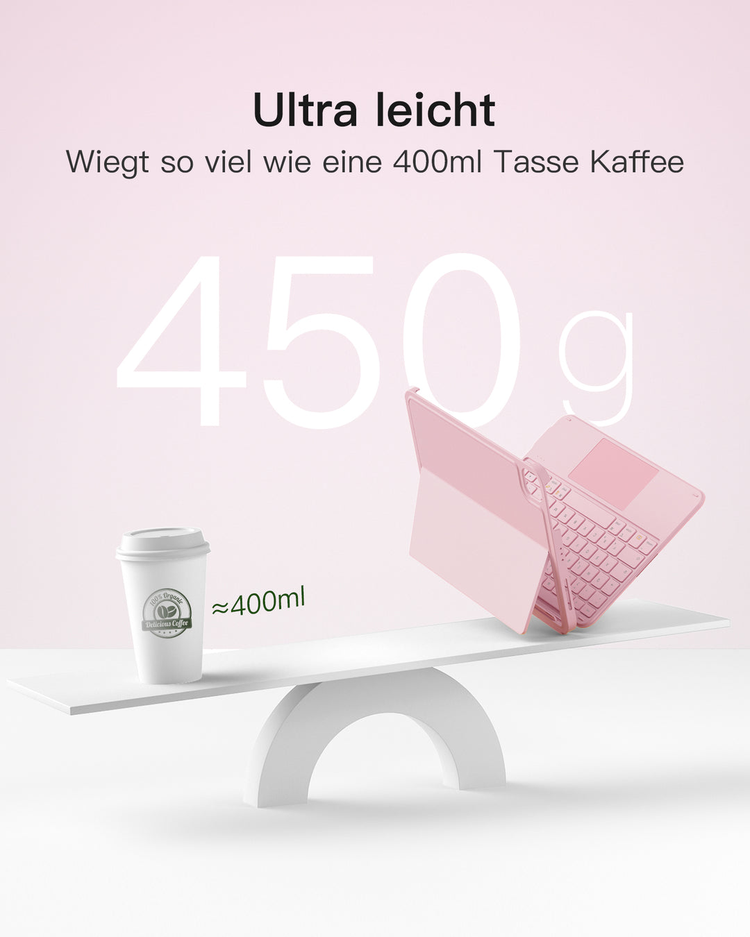 Ultraleicht Tastatur für iPad 11" (A16 2025), iPad 10, iPad Air 11" M4/M3/M2 (2026/2025/2024), iPad Air 5/4, iPad Pro 11