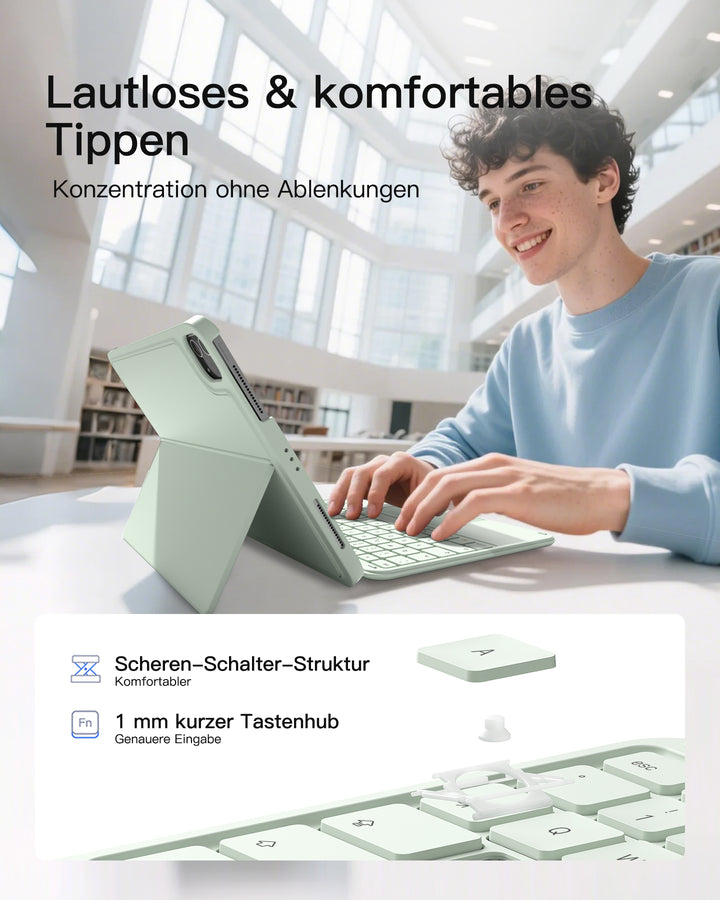 Ultraleicht Tastatur für iPad 11" (A16 2025), iPad 10, iPad Air 11" M4/M3/M2 (2026/2025/2024), iPad Air 5/4, iPad Pro 11