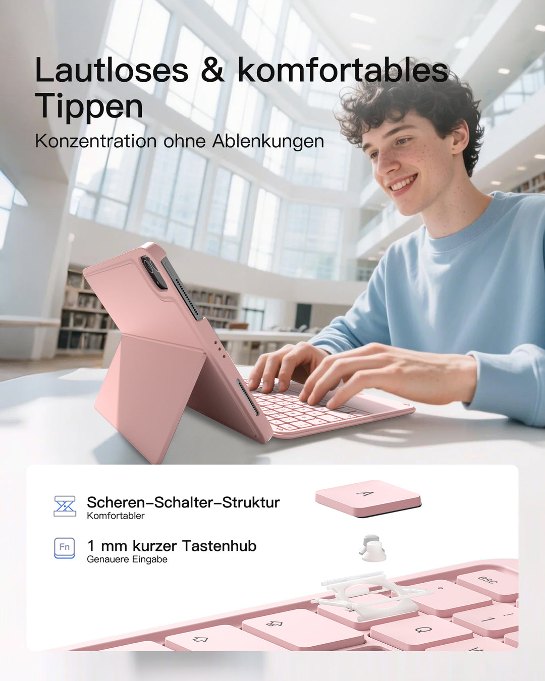 Ultraleicht Tastatur für iPad 11" (A16 2025), iPad 10, iPad Air 11" M4/M3/M2 (2026/2025/2024), iPad Air 5/4, iPad Pro 11