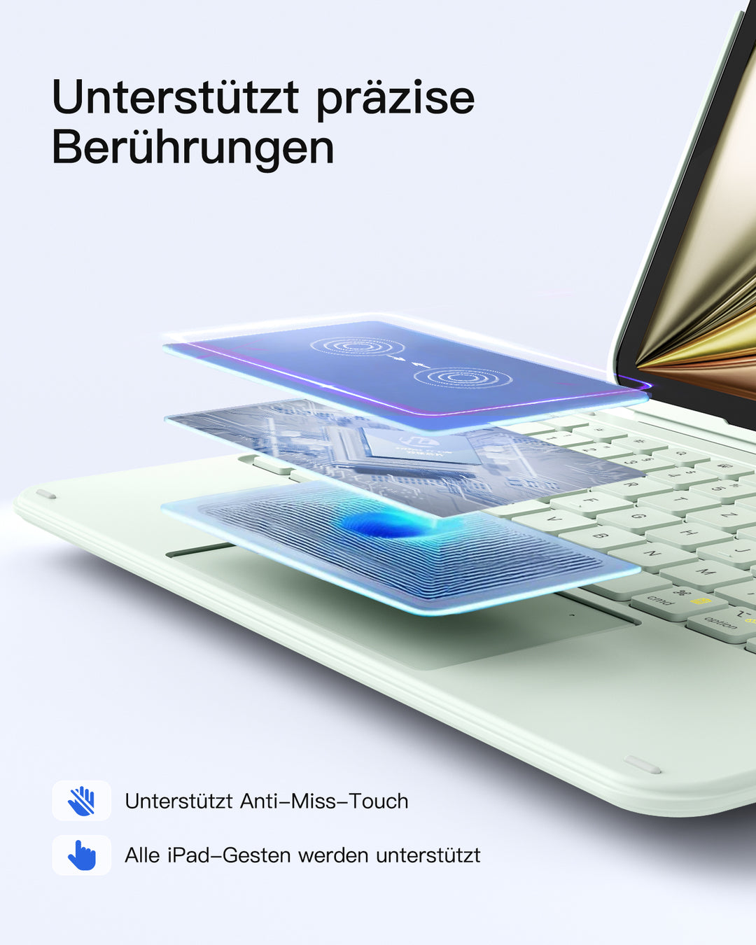 Ultraleicht Tastatur für iPad 11" (A16 2025), iPad 10, iPad Air 11" M4/M3/M2 (2026/2025/2024), iPad Air 5/4, iPad Pro 11