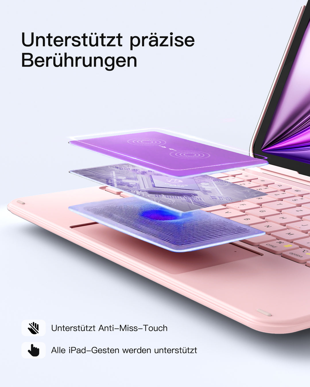 Ultraleicht Tastatur für iPad 11" (A16 2025), iPad 10, iPad Air 11" M4/M3/M2 (2026/2025/2024), iPad Air 5/4, iPad Pro 11