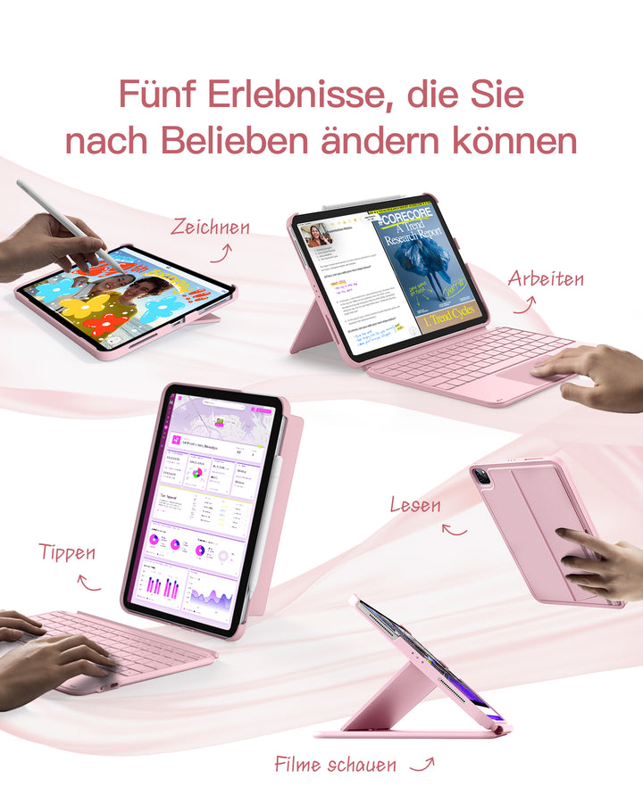 Ultraleicht Tastatur für iPad 11" (A16 2025), iPad 10, iPad Air 11" M4/M3/M2 (2026/2025/2024), iPad Air 5/4, iPad Pro 11