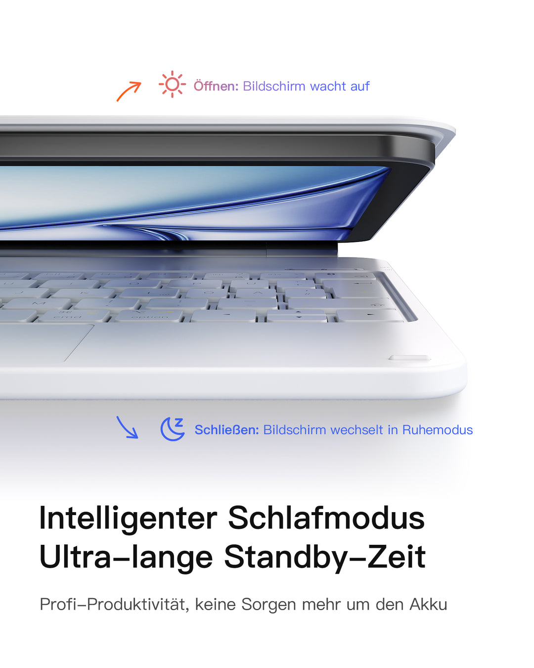 inateck DE Magnetische Tastaturhülle für iPad Air 11" M3/M2 (2025/2024), iPad Air 6/5/4, iPad Pro 11" 4/3/2/1, KB09119