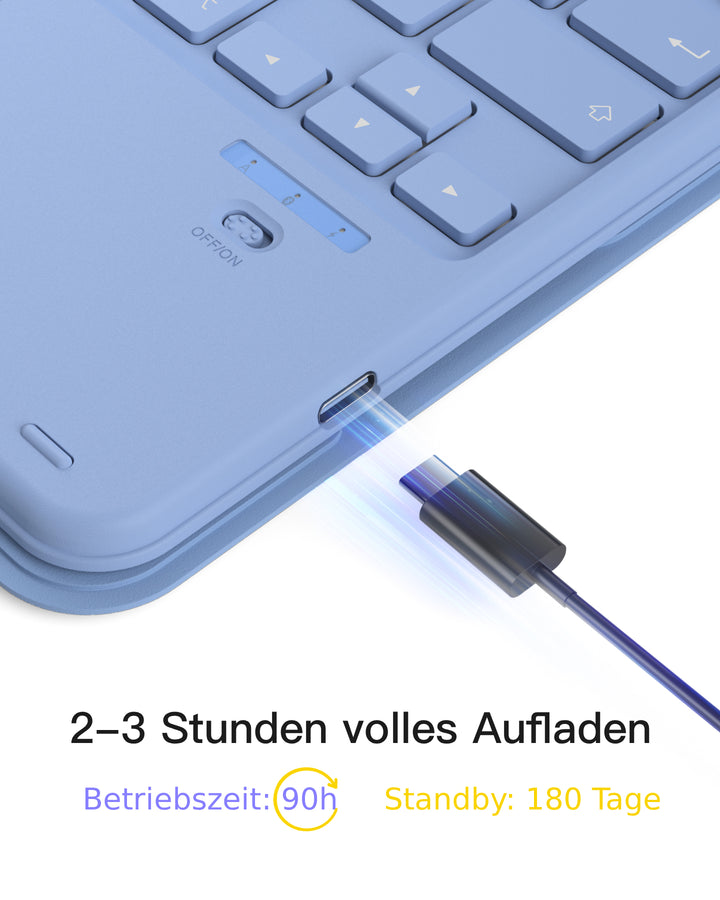 Abnehmbar Tastatur für iPad 11" A16 (2025), iPad Air 11" M4/M3/M2 (2026/2025/2024), iPad Air 10.9" 5/4, iPad Pro 11" 4/3
