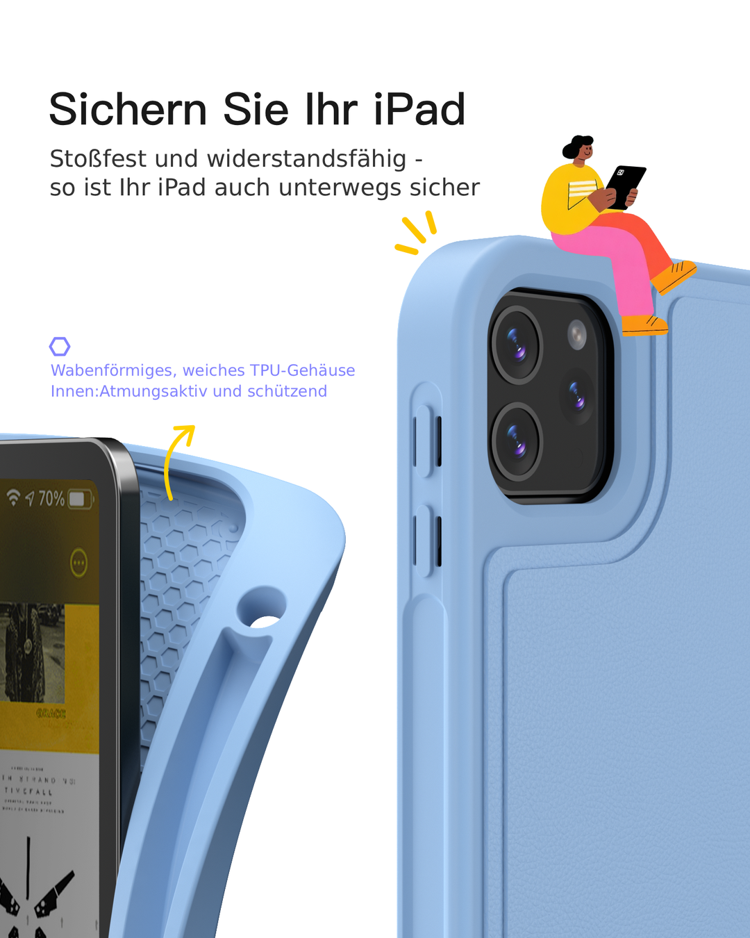 Abnehmbar Tastatur für iPad 11" A16 (2025), iPad Air 11" M4/M3/M2 (2026/2025/2024), iPad Air 10.9" 5/4, iPad Pro 11" 4/3