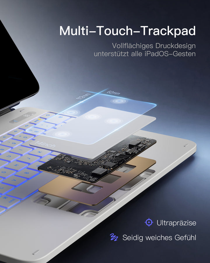 Inateck NeoMagic Magnetische Tastatur Hülle für iPad Air 13" M4/M3/M2 (2026/2025/2024), iPad Pro 12.9" 6/5/4/3 Gen,QWERT