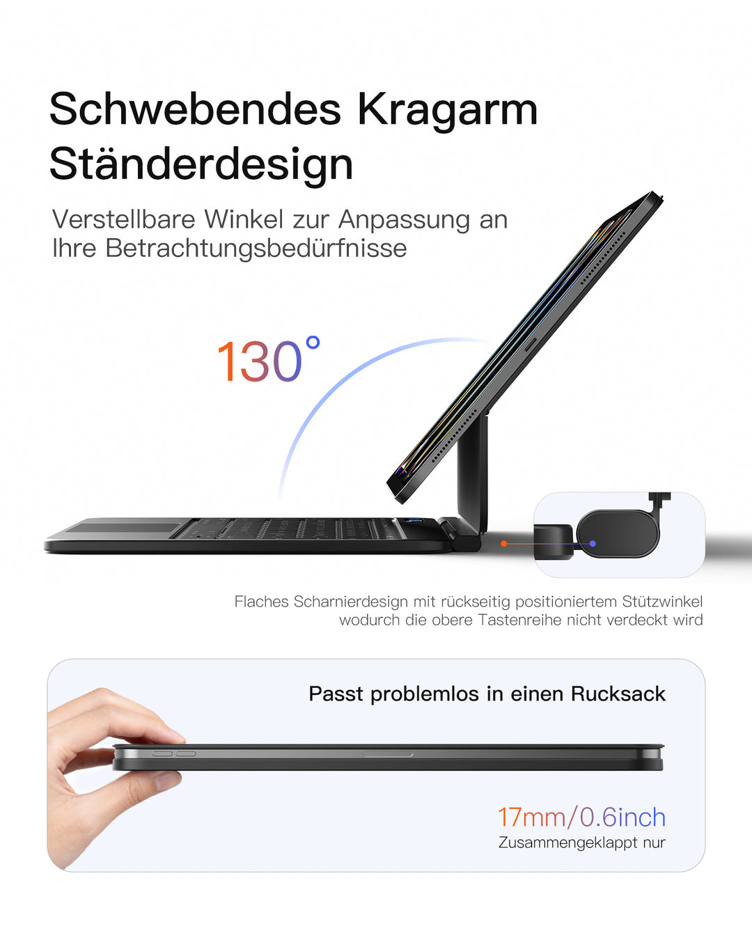 Inateck NeoMagic Magnetische Tastatur Hülle für iPad Air 11 Zoll(2025/2024), Magic Keyboard für iPad Pro 11", KB903-11A