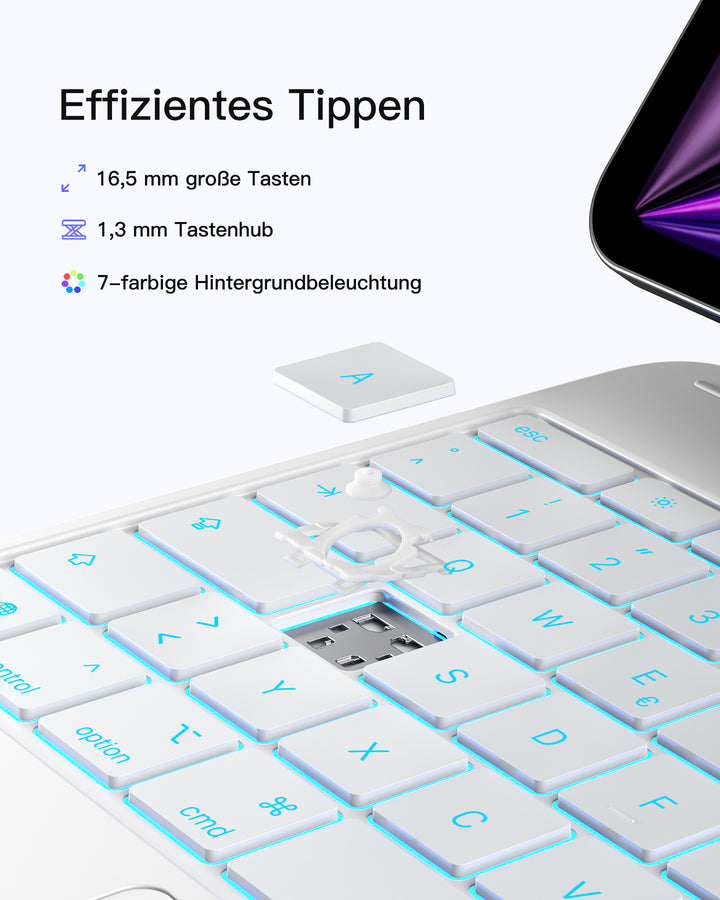 Inateck NeoMagic Magnetische Tastatur Hülle für iPad Air 13" M4/M3/M2 (2026/2025/2024), iPad Pro 12.9" 6/5/4/3 Gen,QWERT