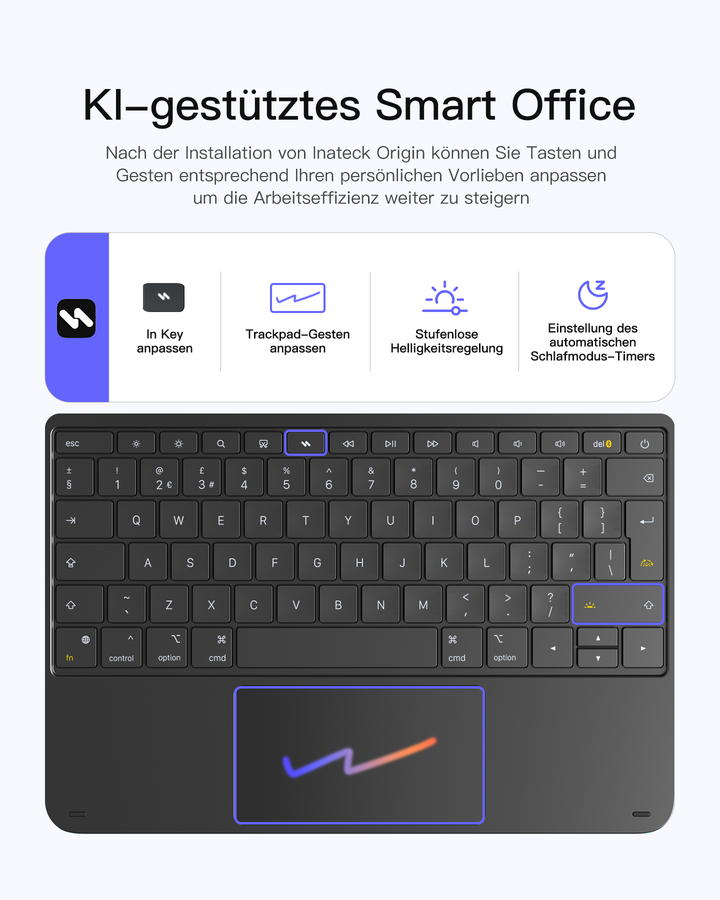 NeoMagic Magnetische Tastatur Hülle für iPad Pro 13 2025/2024(M5/M4),LED Smart Power-Anzeige, QWERTZ, mit Stifthalter, K