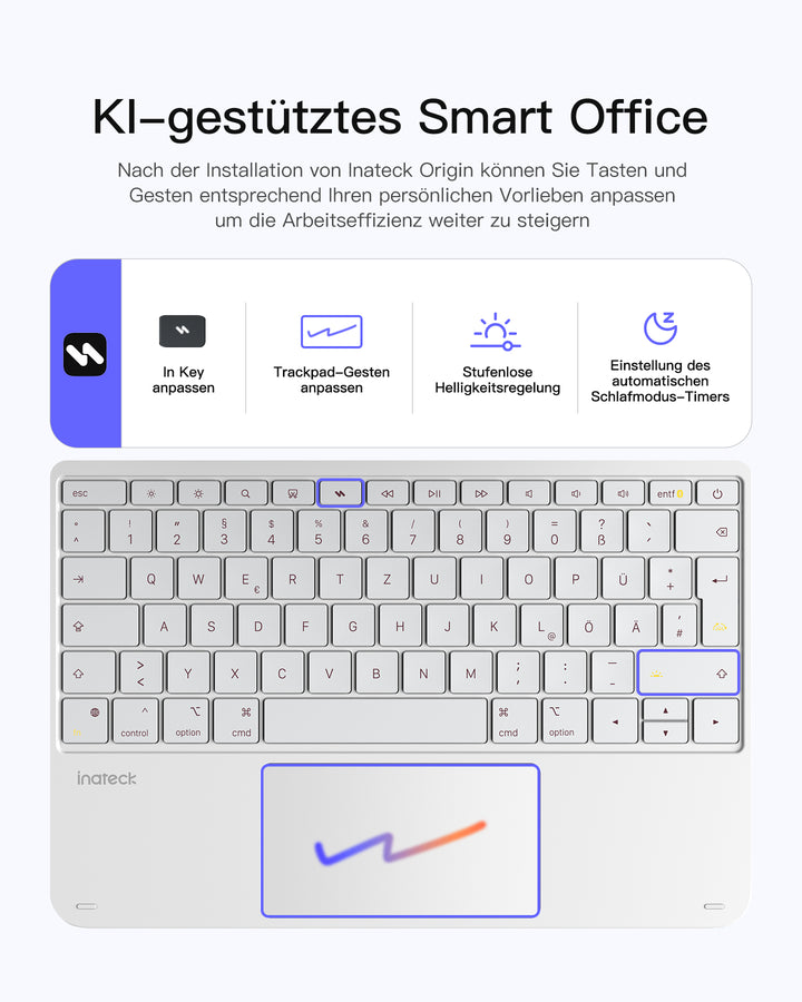 Inateck NeoMagic Magnetische Tastatur Hülle für iPad Air 13" M4/M3/M2 (2026/2025/2024), iPad Pro 12.9" 6/5/4/3 Gen,QWERT
