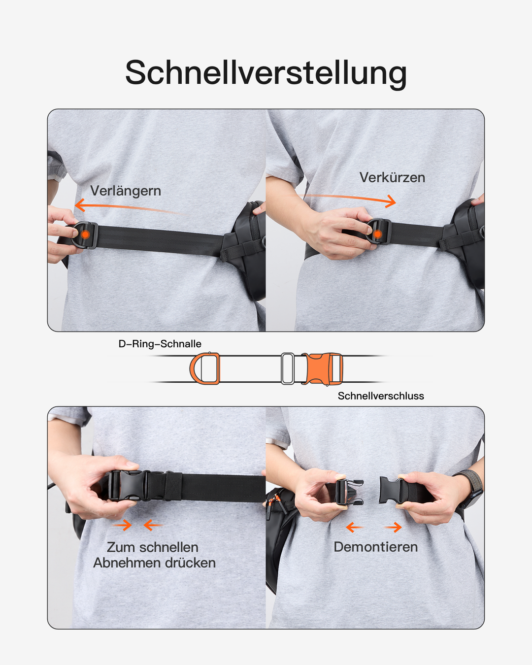 Inateck Sling Bag Umhängetasche wasserabweisend, Crossbody Schultertasche mit RFID-Schutz, FBX23