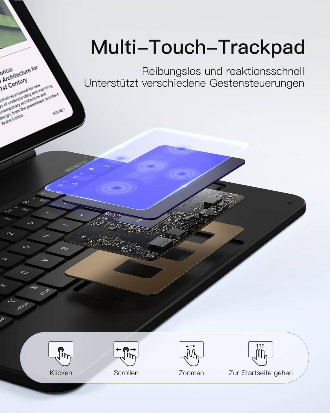 Neo Magic Magnetische Tastaturhülle für iPad Air 11" M4/M3/M2 (2026/2025/2024), iPad Air 5/4, iPad Pro 11" 4/3/2/1, KB09