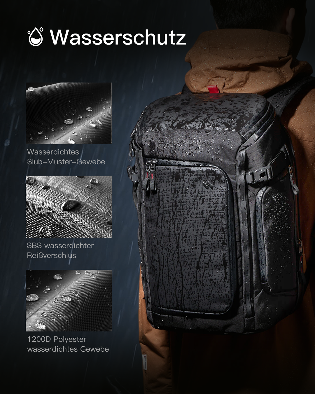 Handgepäck Rucksack 28-40L, TSA Freundlich Groß Reiserucksack Spritzwassergeschützt Travel Backpack für 17 Zoll Laptop, BPX31