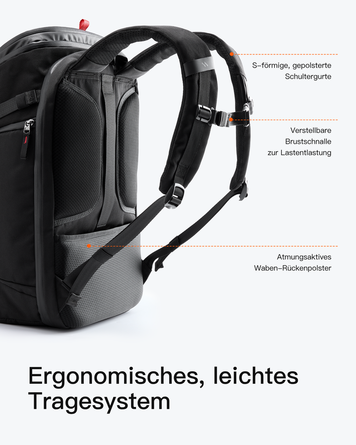 Handgepäck Rucksack 28-40L, TSA Freundlich Groß Reiserucksack Spritzwassergeschützt Travel Backpack für 17 Zoll Laptop, BPX31