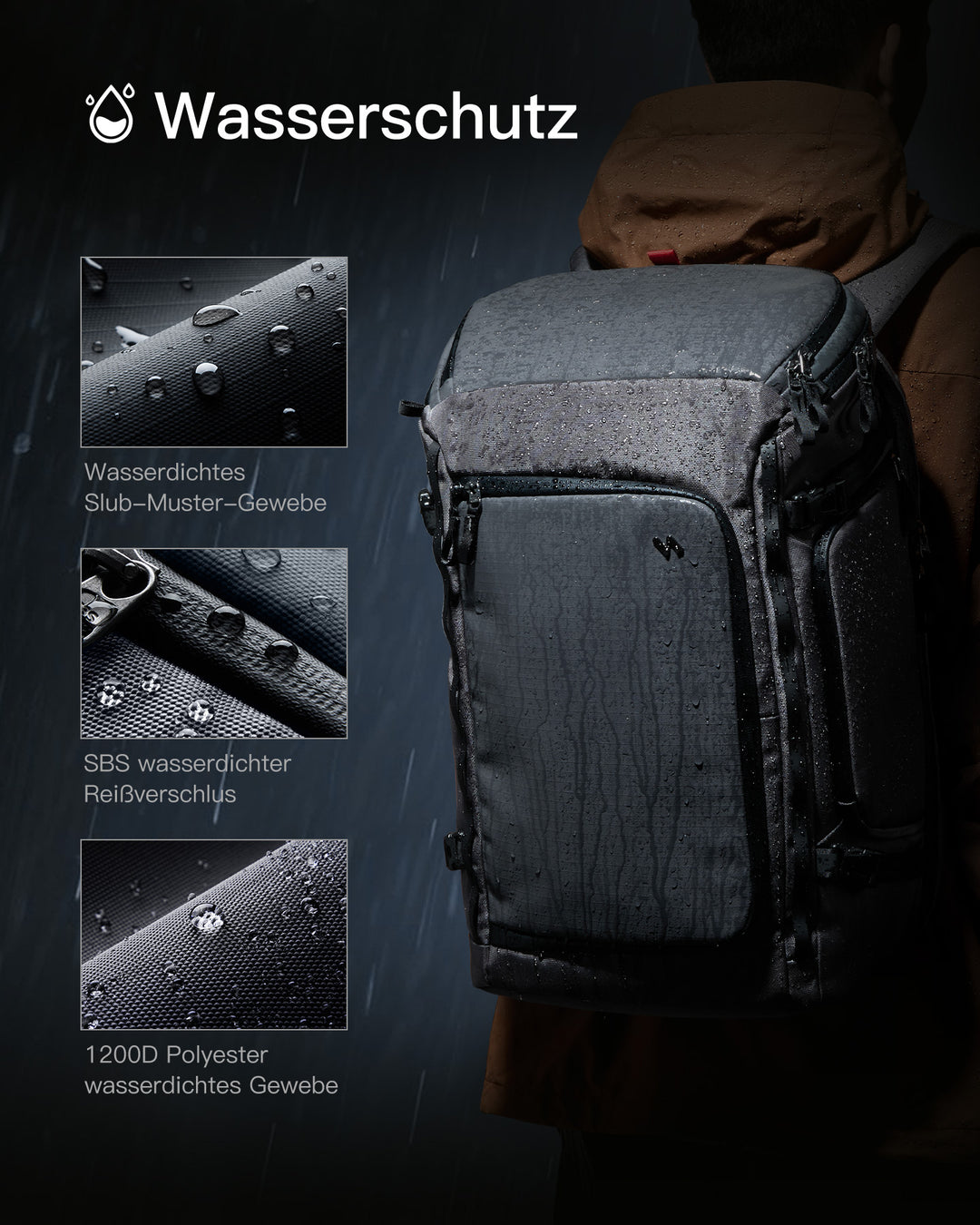 Handgepäck Rucksack 40L, TSA Freundlich Groß Reiserucksack Spritzwassergeschützt Travel Backpack für 17 Zoll Laptop, BPX