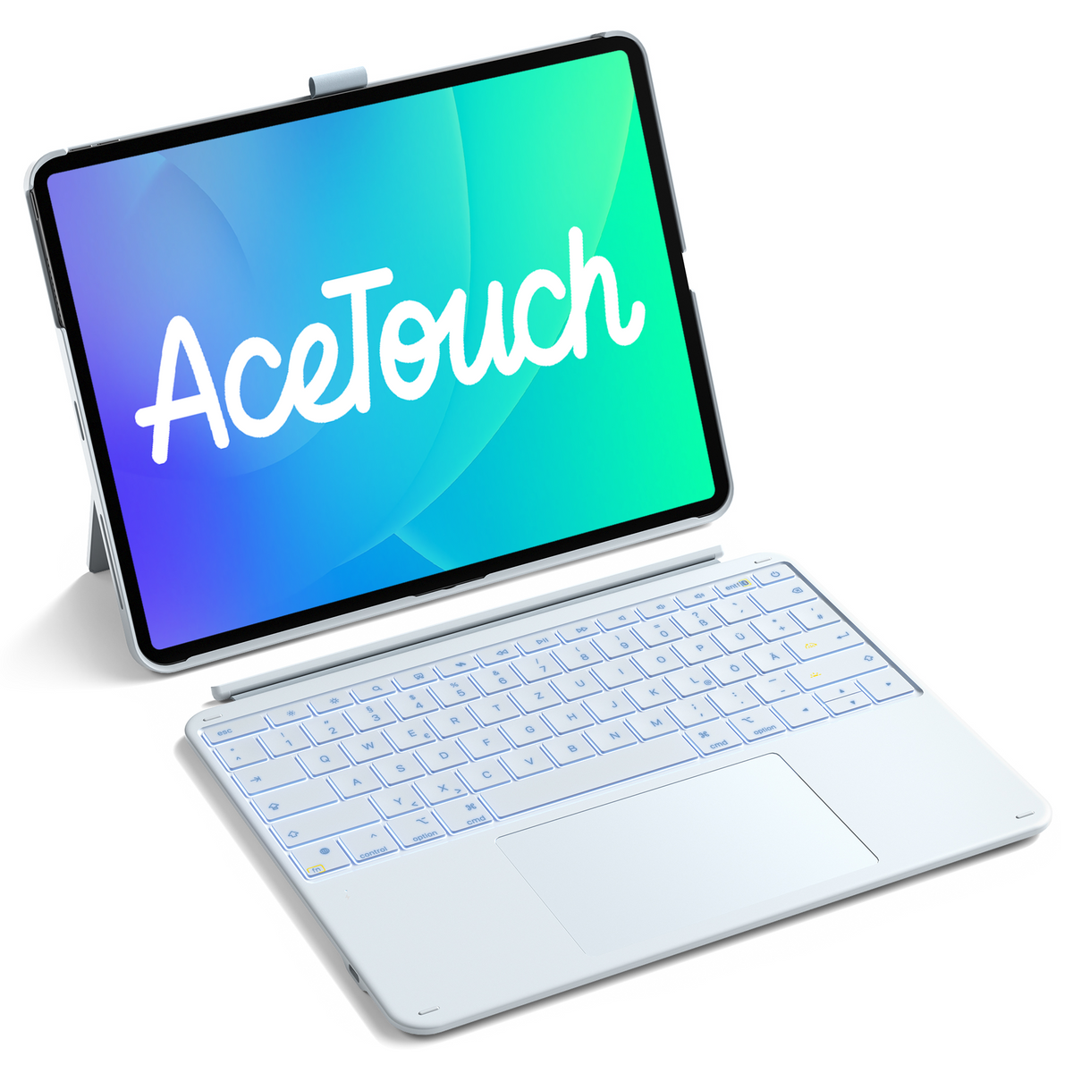 inateck DE Inateck Abnehmbar Tastatur Hülle Kompatibel mit iPad Air 13"(2025/2024), iPad Pro 12.9" 6/5/4/3 Gen,QWERTZ, AceTouch, KB