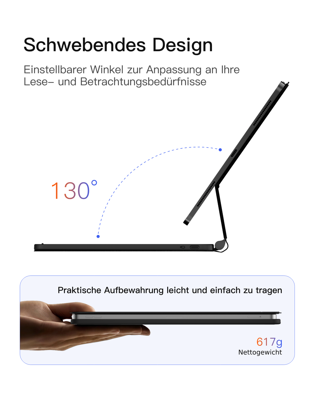 Neo Magic Magnetische Tastaturhülle für iPad Air 11" M4/M3/M2 (2026/2025/2024), iPad Air 5/4, iPad Pro 11" 4/3/2/1, KB09
