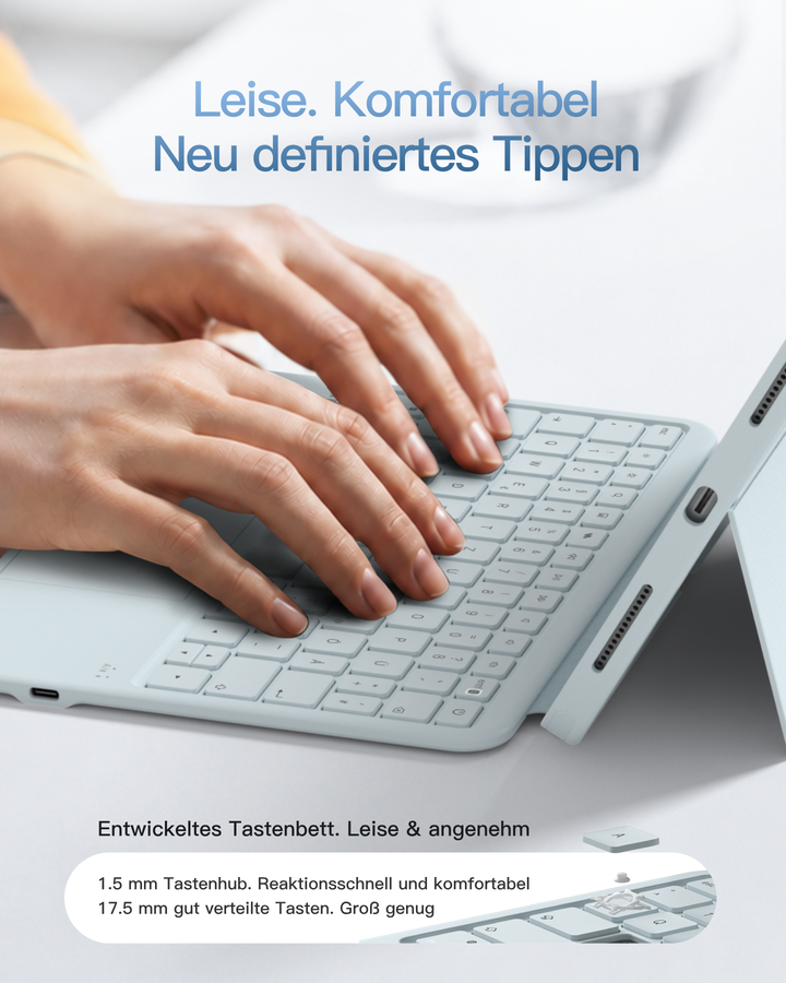 Inateck Abnehmbar Hülle mit Tastatur für iPad Air 11 Zoll(2026/2025/2024), iPad Air 5/4,für iPad Pro 11 Zoll, QWERTZ, AceTouch Pro, KB403-11A | Red Dot Design Award 2026